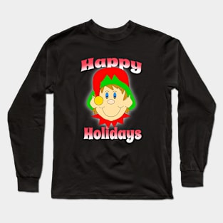 HAPPY Holidays Elf Christmas Long Sleeve T-Shirt